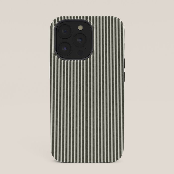 linen textured stripes - olive green iPhone Case Gallery Image 35