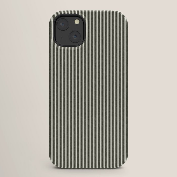 linen textured stripes - olive green iPhone Case Gallery Image 26