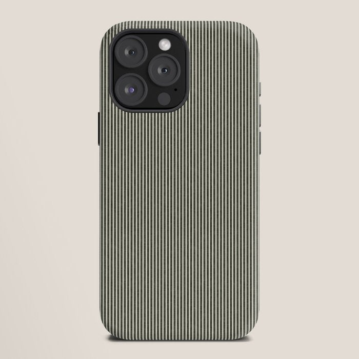 linen textured stripes - olive green iPhone Case Gallery Image 12