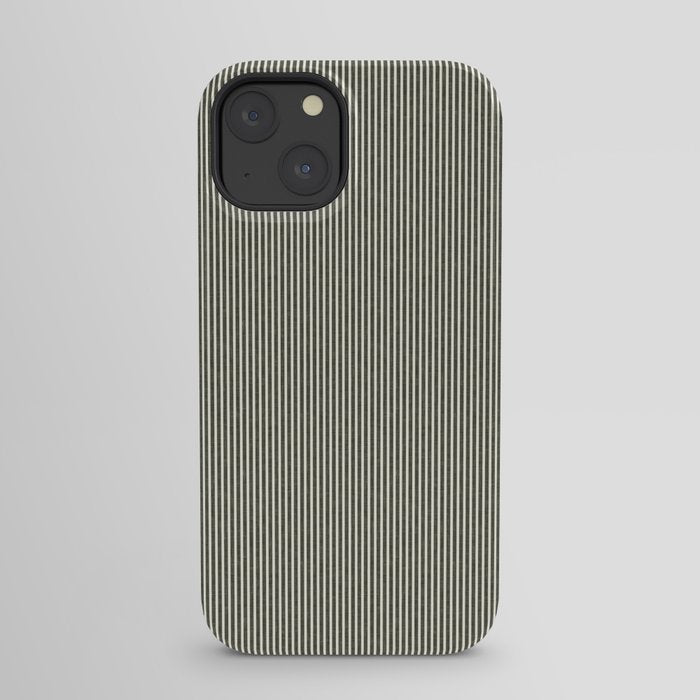 linen textured stripes - olive green iPhone Case Gallery Image 21