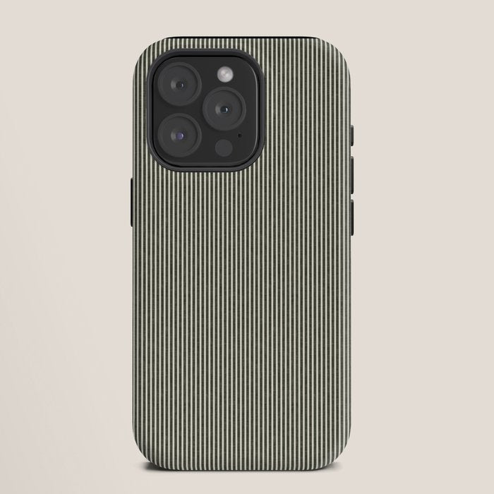 linen textured stripes - olive green iPhone Case Gallery Image 11
