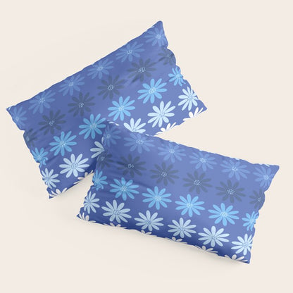 Ombre Abstract Daisies on Cobalt Blue Pillow Sham Gallery Image 2