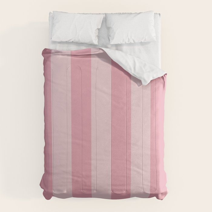 Rich Velvet Pink Rose Wide Cabana Stripes Comforter Gallery Image 1