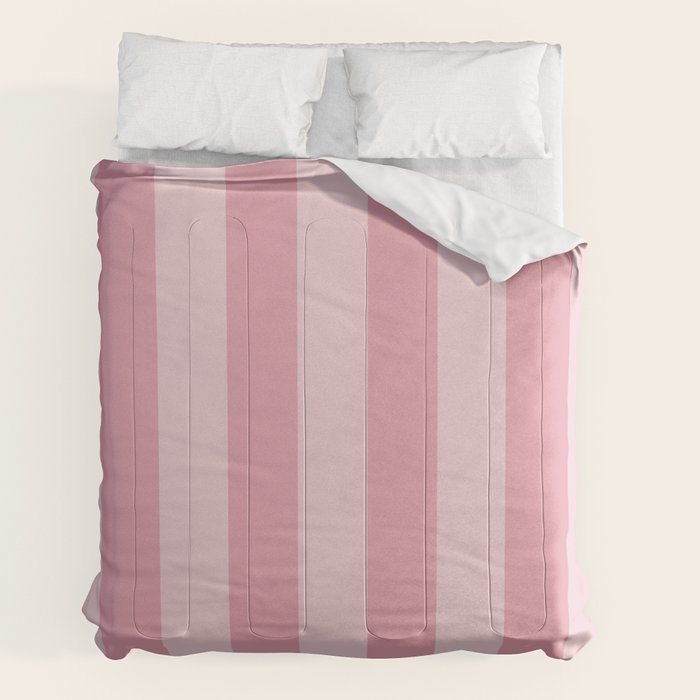 Rich Velvet Pink Rose Wide Cabana Stripes Comforter Gallery Image 2