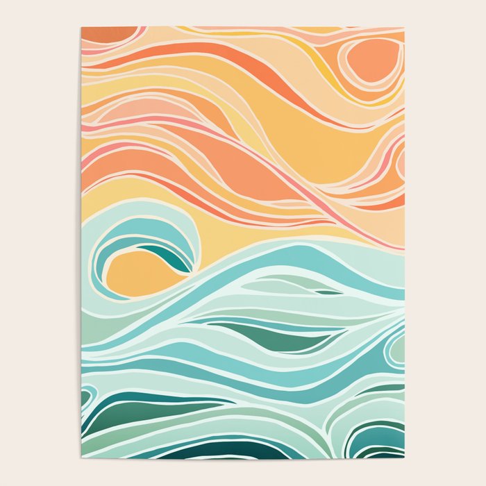 Sea and Sky Abstract Landscape Poster Gallery Image 3