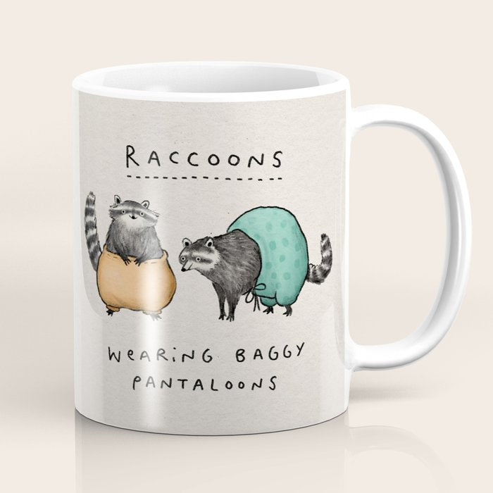 Raccoons Wearing Baggy Pantaloons Coffee Mug Gallery Image 1
