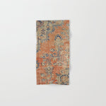 Vintage Woven Navy and Orange Bath Towel Gallery Image 1
