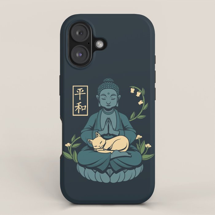 Cat Meditation Buddhism Buddha by Tobe Fonseca iPhone Case Gallery Image 1