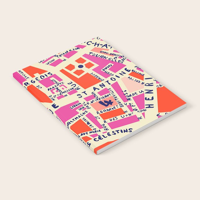 paris map pink Notebook Gallery Image 2