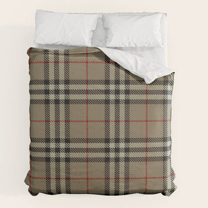 Luxury Beige Tartan Plaid Pattern Duvet Cover Gallery Image 2
