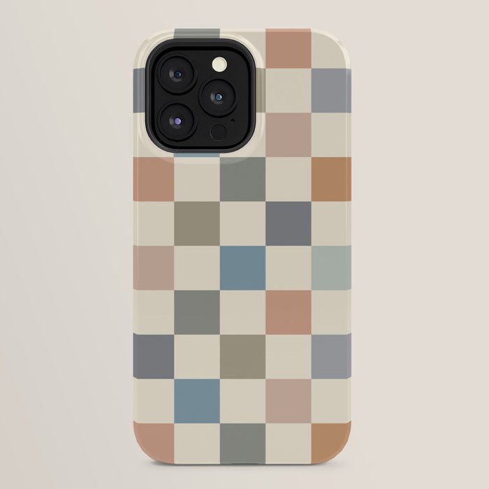 Blue & Beige Neutral Checker iPhone Case Gallery Image 24