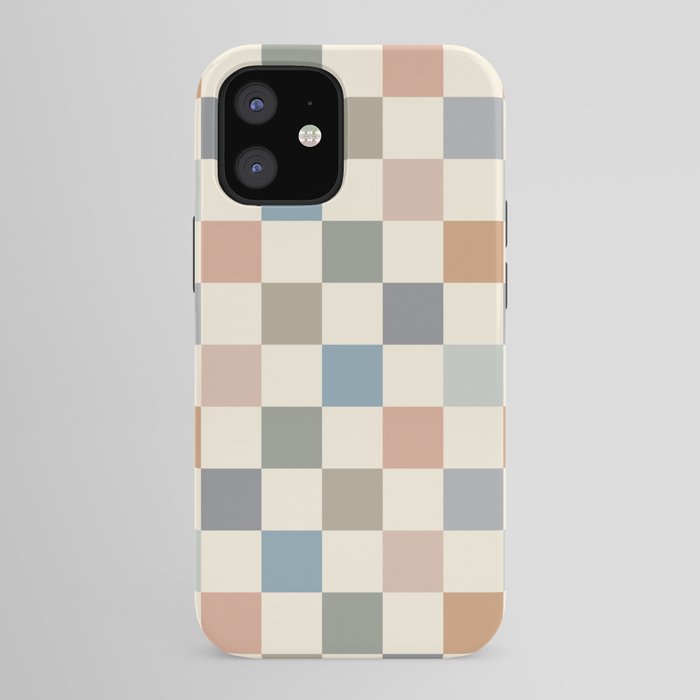 Blue & Beige Neutral Checker iPhone Case Gallery Image 41