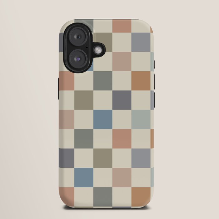 Blue & Beige Neutral Checker iPhone Case Gallery Image 9