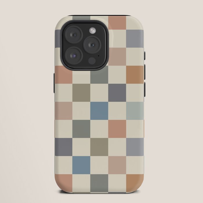 Blue & Beige Neutral Checker iPhone Case Gallery Image 11