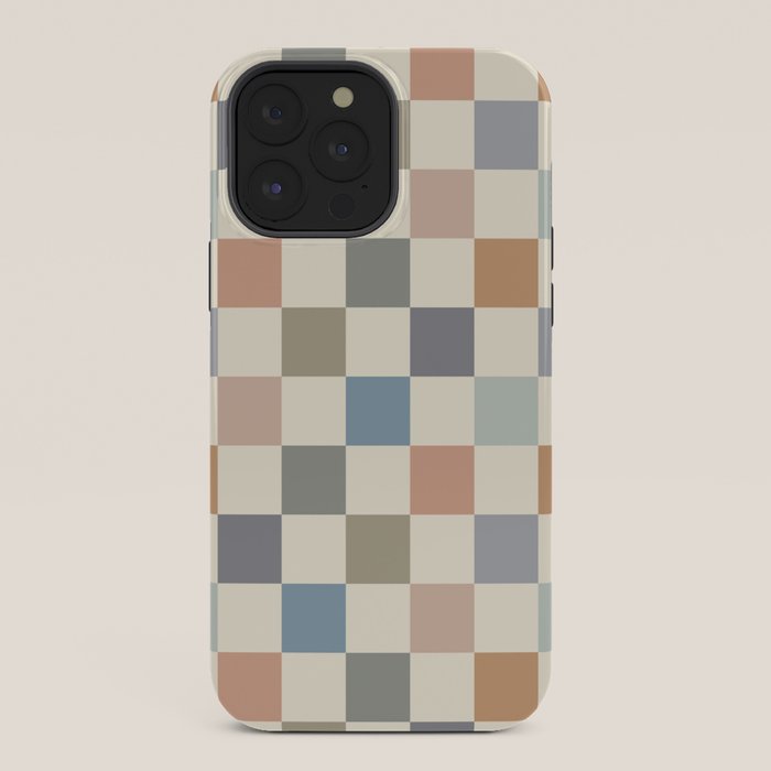 Blue & Beige Neutral Checker iPhone Case Gallery Image 36