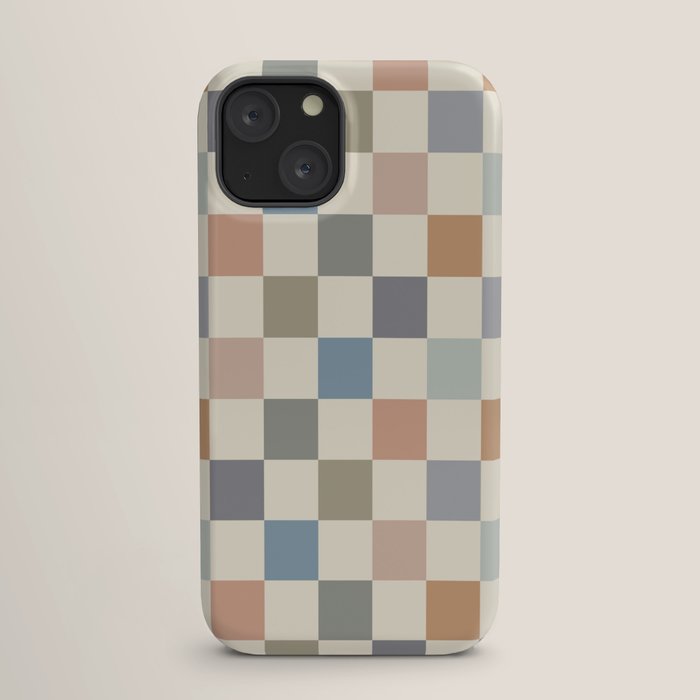 Blue & Beige Neutral Checker iPhone Case Gallery Image 17