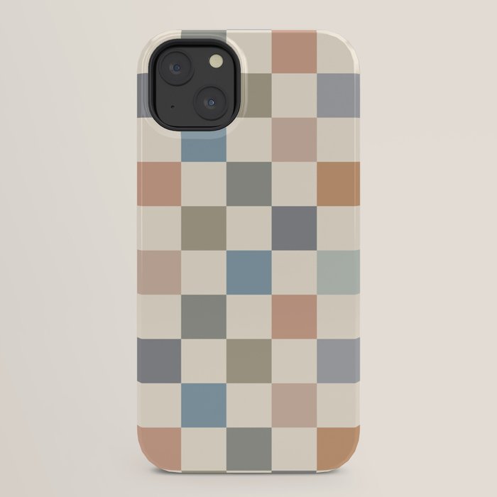 Blue & Beige Neutral Checker iPhone Case Gallery Image 22
