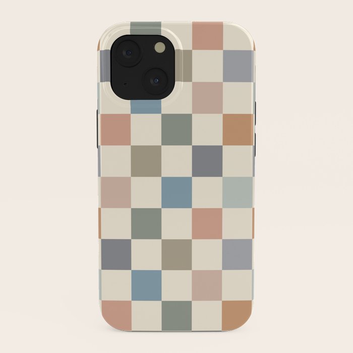 Blue & Beige Neutral Checker iPhone Case Gallery Image 38