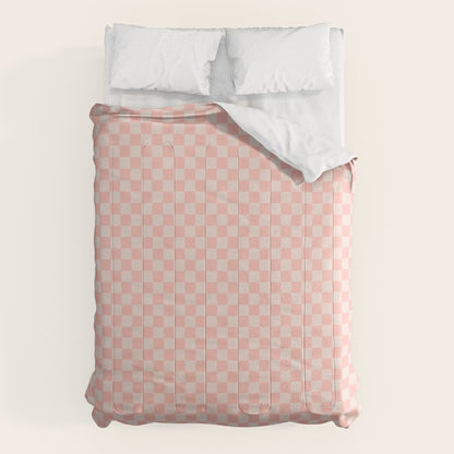 Check VII - Pink â Checkerboard Print Comforter Gallery Image 1