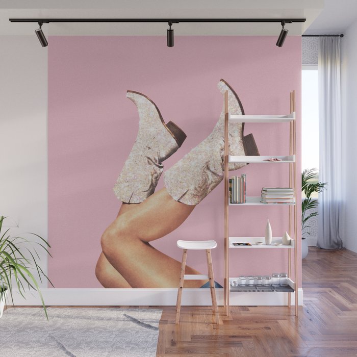 These Boots - Glitter Pink Wall Mural Gallery Image 1
