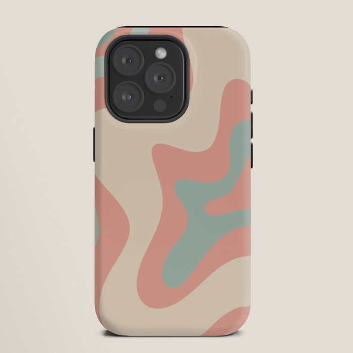 Retro Liquid Swirl Abstract Square Pattern in Pastel Blush Mint iPhone Case Gallery Image 11