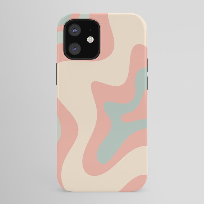Retro Liquid Swirl Abstract Square Pattern in Pastel Blush Mint iPhone Case Gallery Image 41
