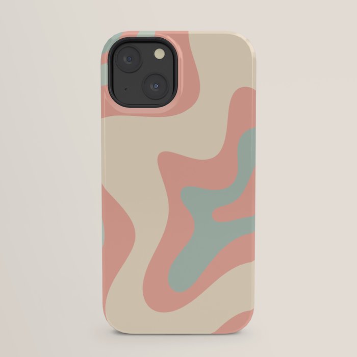 Retro Liquid Swirl Abstract Square Pattern in Pastel Blush Mint iPhone Case Gallery Image 21