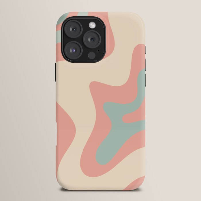 Retro Liquid Swirl Abstract Square Pattern in Pastel Blush Mint iPhone Case Gallery Image 16