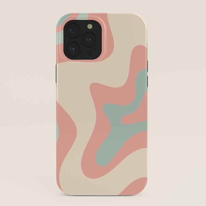 Retro Liquid Swirl Abstract Square Pattern in Pastel Blush Mint iPhone Case Gallery Image 40