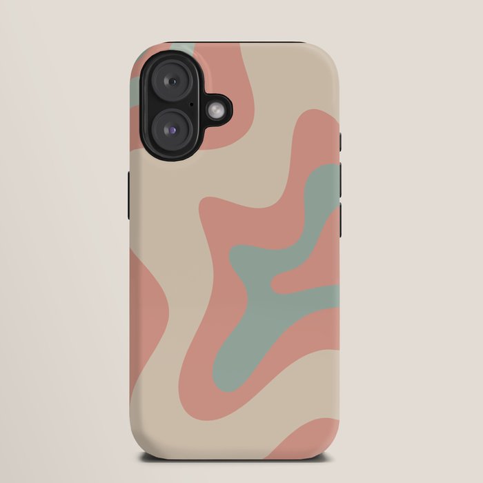 Retro Liquid Swirl Abstract Square Pattern in Pastel Blush Mint iPhone Case Gallery Image 9