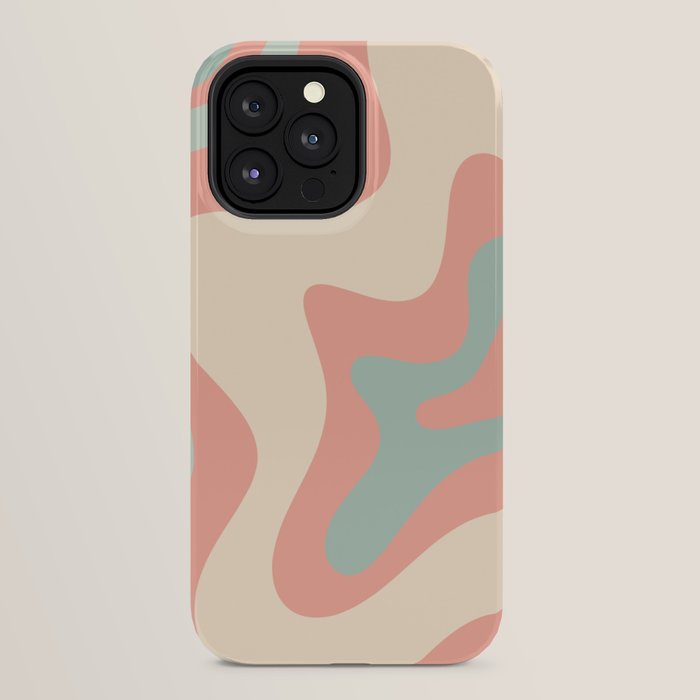 Retro Liquid Swirl Abstract Square Pattern in Pastel Blush Mint iPhone Case Gallery Image 24