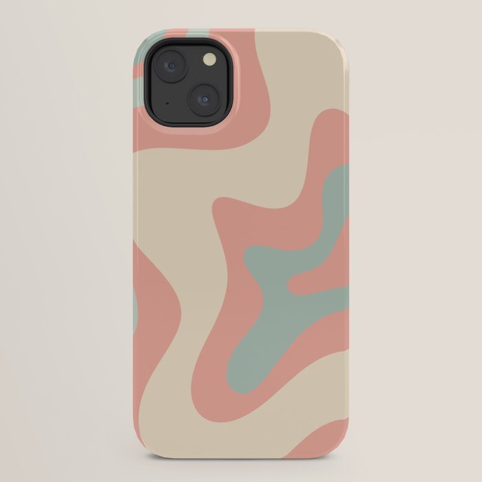Retro Liquid Swirl Abstract Square Pattern in Pastel Blush Mint iPhone Case Gallery Image 22