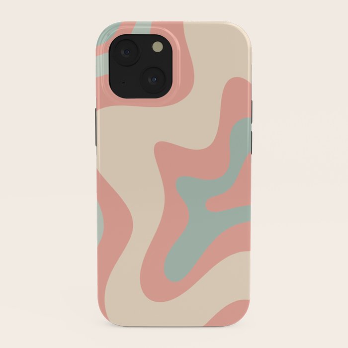 Retro Liquid Swirl Abstract Square Pattern in Pastel Blush Mint iPhone Case Gallery Image 38