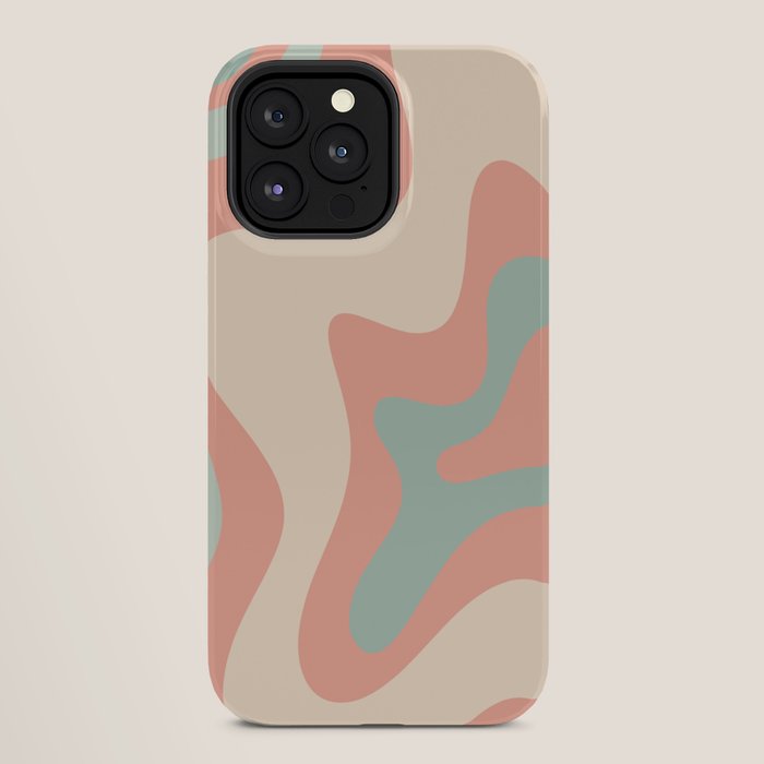 Retro Liquid Swirl Abstract Square Pattern in Pastel Blush Mint iPhone Case Gallery Image 28