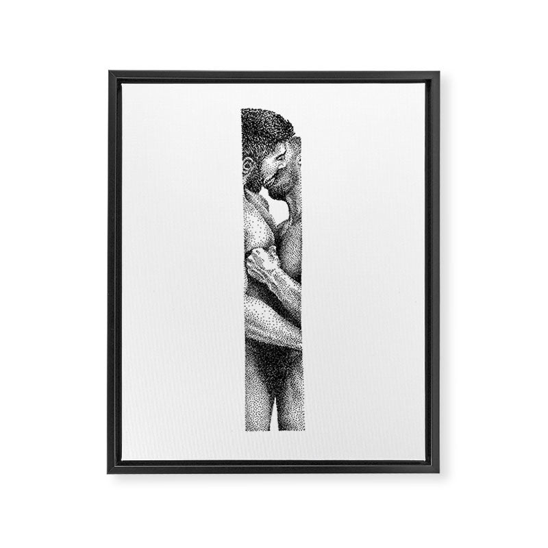 Kiss NOODDOOD Strip Framed Canvas Print Gallery Image 1