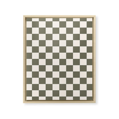 Checkerboard - Olive Green Framed Canvas Print Gallery Image 23