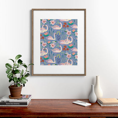 Swan Pattern Framed Art Print Gallery Image 19