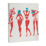 Beach Bombshells - Cyan & Coral Palette Canvas Print Gallery Image 1