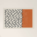 Mid Century Modern Minimalist Rothko Inspired Color Field Red Rain With Lines Geometric Style Welcome Mat Gallery Image 1