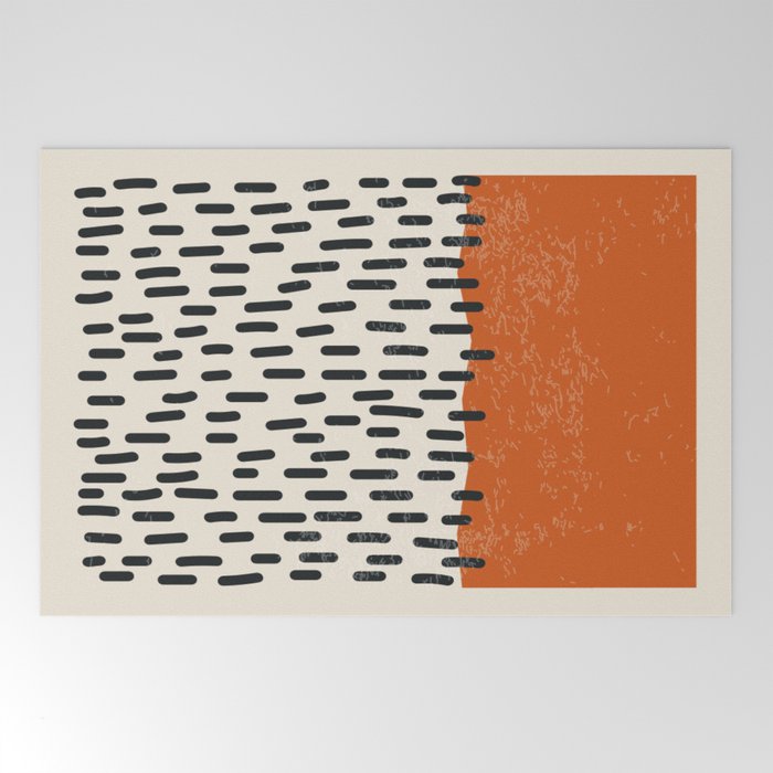 Mid Century Modern Minimalist Rothko Inspired Color Field Red Rain With Lines Geometric Style Welcome Mat Gallery Image 2