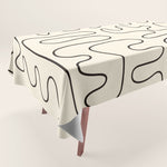 Abstract Lines 2 black and white Tablecloth Gallery Image 1