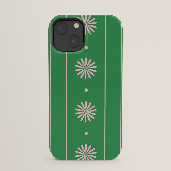 Daisy Stripes Green and Pink Pattern iPhone Case Gallery Image 29