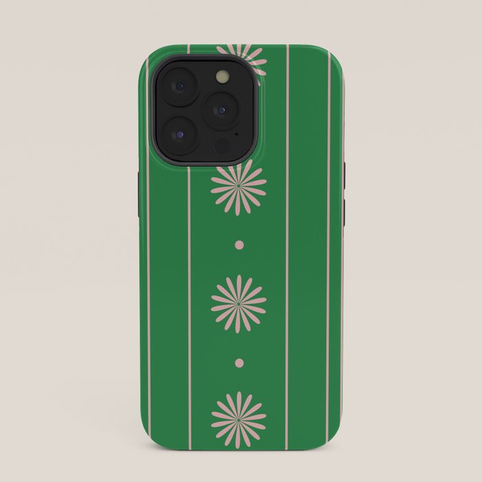 Daisy Stripes Green and Pink Pattern iPhone Case Gallery Image 35