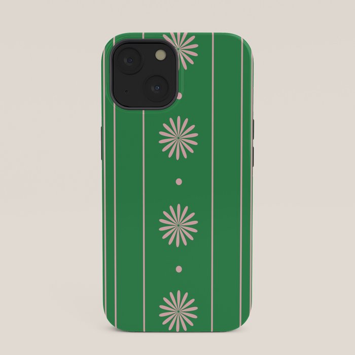 Daisy Stripes Green and Pink Pattern iPhone Case Gallery Image 33