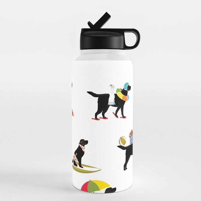 Labrador Beach black lab dog beach Water Bottle Gallery Image 4
