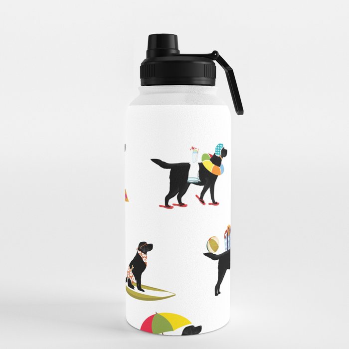 Labrador Beach black lab dog beach Water Bottle Gallery Image 5