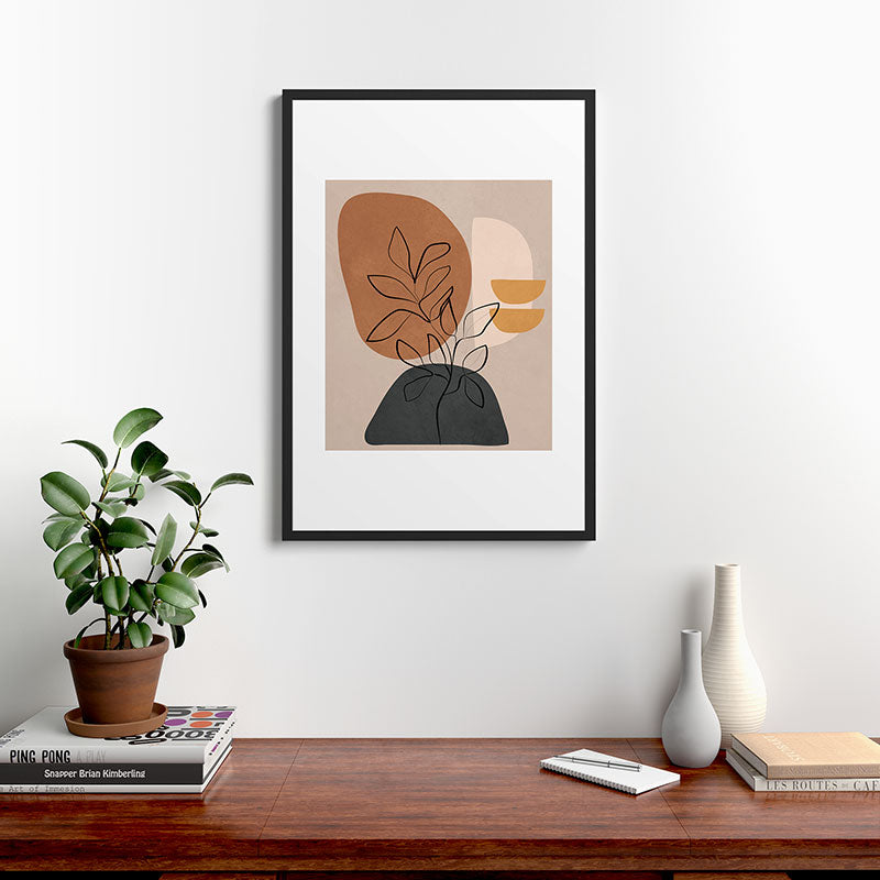 Abstract Minimal Plant 1 Framed Art Print Gallery Image 6