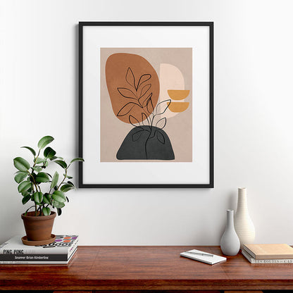 Abstract Minimal Plant 1 Framed Art Print Gallery Image 7