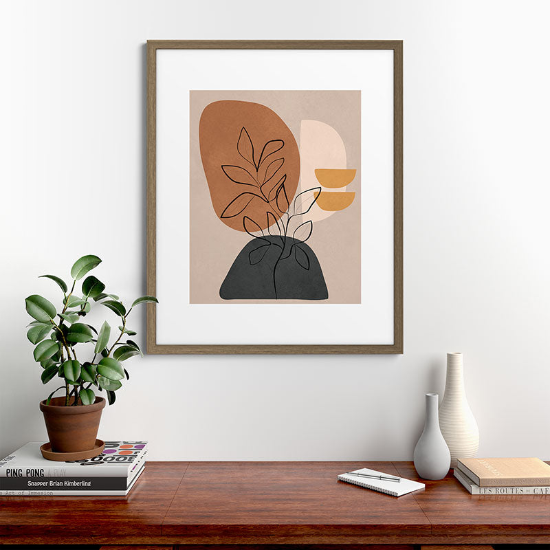 Abstract Minimal Plant 1 Framed Art Print Gallery Image 42