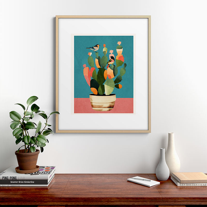 Cactus and Birds 2 Framed Art Print Gallery Image 21